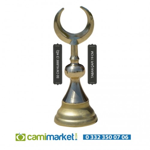 Kubbe Pirinç Alem 50 cm- Cami Alemi