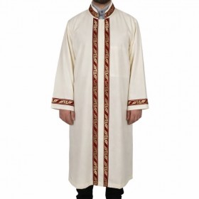 İmam Cübbesi Kırmızı Sırmalı Krem Renk