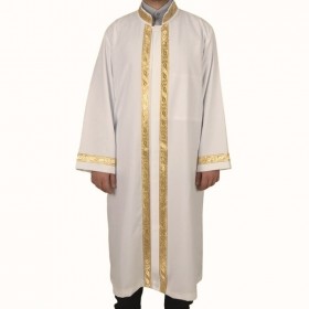 İmam Cübbesi Sarı Sırmalı Krem Renk