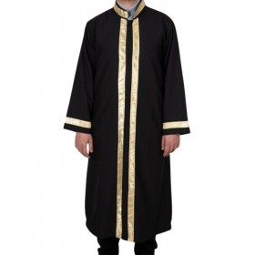 İmam Cübbesi Sarı Sırmalı Siyah Renk
