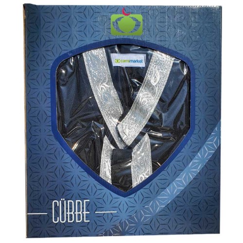 İmam Cübbesi Gümüş Sırmalı Siyah Renk