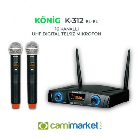 König K-312EE UHF Telsiz Çift El Mikrofonu