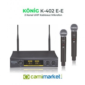 König K-402E UHF Telsiz Çift El Mikrofonu