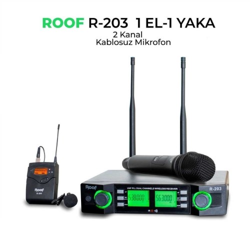 Roof R-203EY UHF Kablosuz El Yaka Mikrofonu