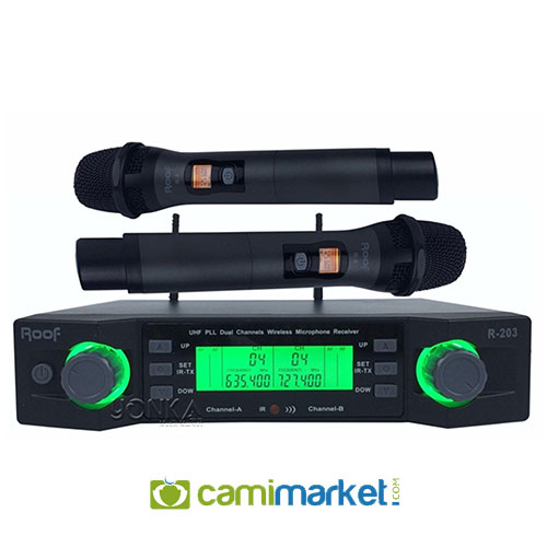 Roof R-203E UHF Kablosuz Çift El Mikrofonu