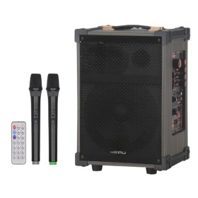 Hepu HP-976 Partybox  Kablosuz Çift El Mikrofonlu Sarjlı Bluetooth Hoparlör