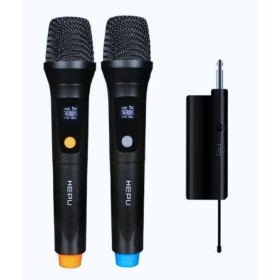 Hepu HP-M001 Çift El UHF Kablosuz Telsiz Mikrofon