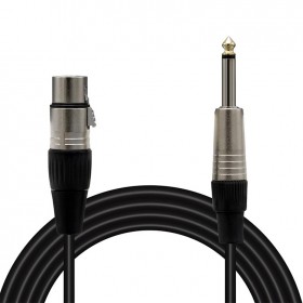 20 Metre Mikrofon Ara Uzatma Kablosu - 6.3 mm Mono Erkek Jak - XLR Dişi - 20173