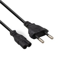 1.5 Metre 2 Pin Teyp Fişi ve Kablosu C7 Güç Kablosu Siyah -  M-1303E