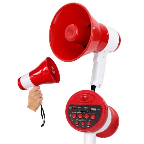 Magicvoice 619U 50 Watt Şarj Edilebilir El Megafonu | Bluetooth, USB, TF Kart ve Ses Kayıt Destekli