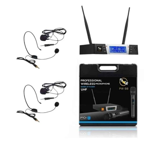 Pawer PW-98-EY Kablosuz UHF Mikrofon Seti: El, Yaka ve Kafa Mikrofonu Pawer PW-98-EY Kablosuz UHF Mikrofon Seti: El, Yaka ve Kafa Mikrofonu