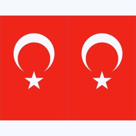 Minber Perdesi Bayrak Desenli Üst Bölge 2'li  Storsuz