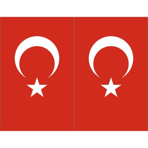 Minber Perdesi Bayrak Desenli Üst Bölge 2'li  Storsuz