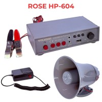 Rose HP-604 Pazarcı Anfi Seti-Mıknatıslı Horn-Kablolu Mikrofonlu-Ses Kayıtlı-Bluetooth/SD Card/USB
