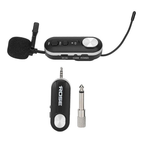 Rose R-101-YW Şarzlı UHF Telsiz Kablosuz Yaka Mikrofonu Rose R-101-YW Şarzlı UHF Telsiz Kablosuz Yaka Mikrofonu