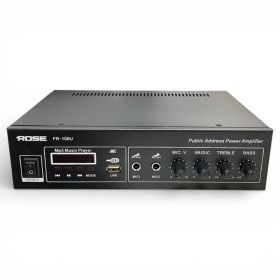 Rose FR-100U 80 Watt Trafolu Mağaza Anfisi 2 Mikrofon Girişli Mp3, Bluetooth, Kumandalı