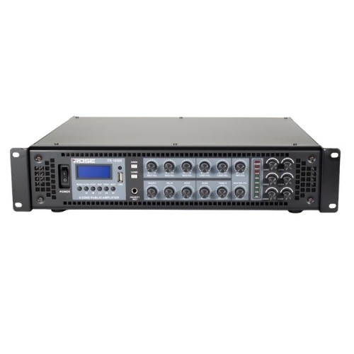 Rose FR-100U 80 Watt Trafolu Mağaza Anfisi 2 Mikrofon Girişli Mp3, Bluetooth, Kumandalı