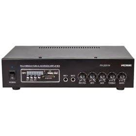 Rose FR-2001W 80 Watt Trafolu Mağaza Anfisi 2 Mikrofon Girişli Mp3, Bluetooth, SD Kart, Kumandalı