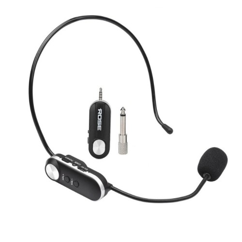 Rose R-101-KW Şarjlı UHF Telsiz Kablosuz Headset Mikrofonu