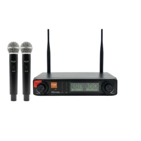 Rose R-702-EE UHF Kablosuz Telsiz Çift El Mikrofon 2x48 Kanal