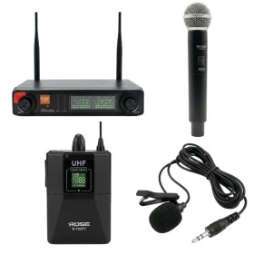 Rose R-702-EY UHF Kablosuz Telsiz El Yaka Mikrofon 2x48 Kanal