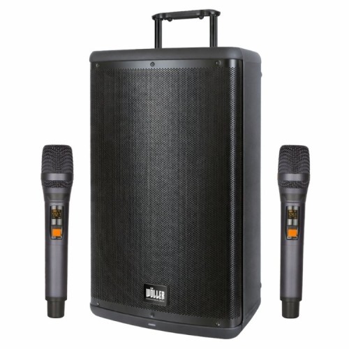 Wöller W-1540 DSP Taşınabilir 15 İnç Çift El Telsiz Mikrofonlu Aktif Kabin Hoparlör